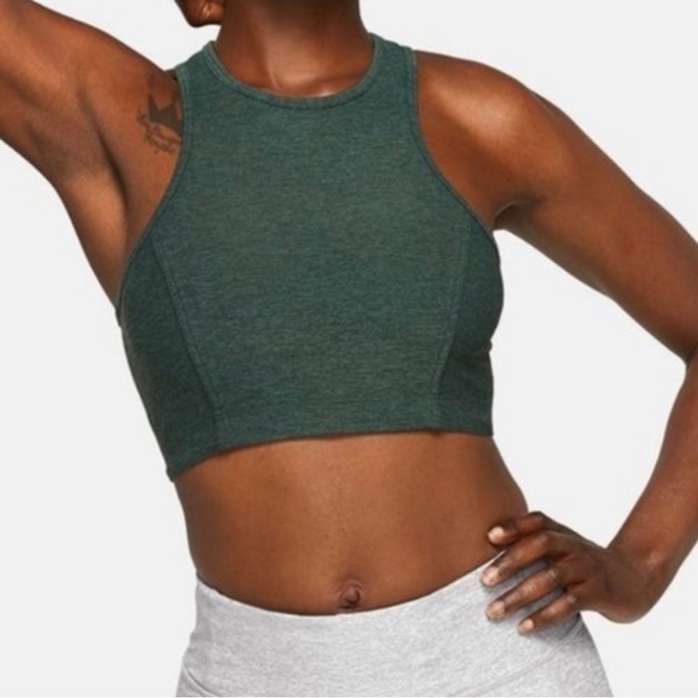 Outdoor Voices High Neck Athena Sports Bra Hunter Green Size XS